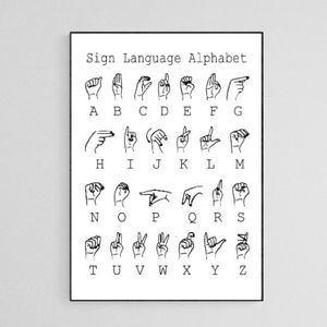 ASL Sign Language Alphabet Print